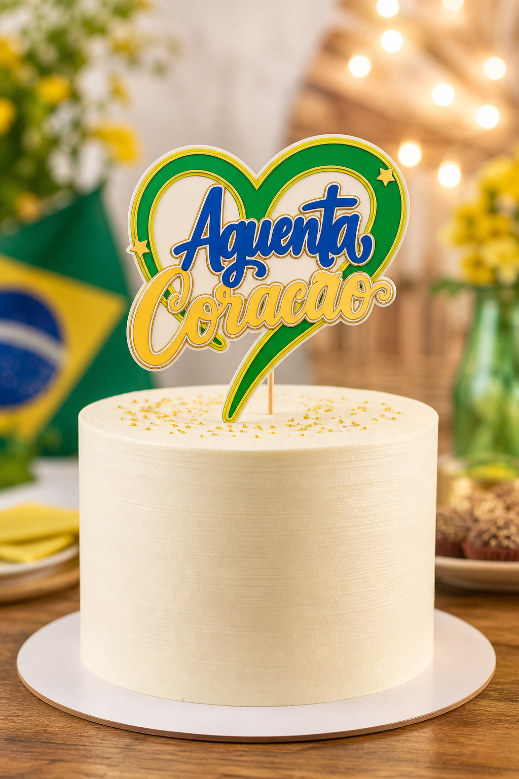 15 - AGUENTA CORAÇÃO Copa do Mundo - Topo de Bolo - Imagem 1