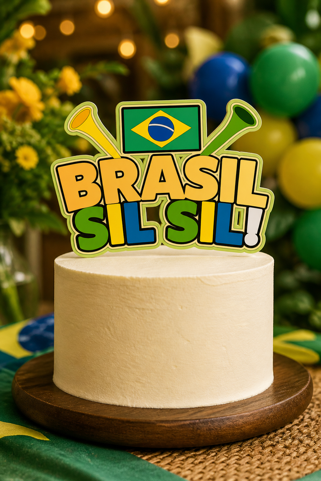16 - BRASIL SIL SIL Copa do Mundo - Topo de Bolo - Imagem 1