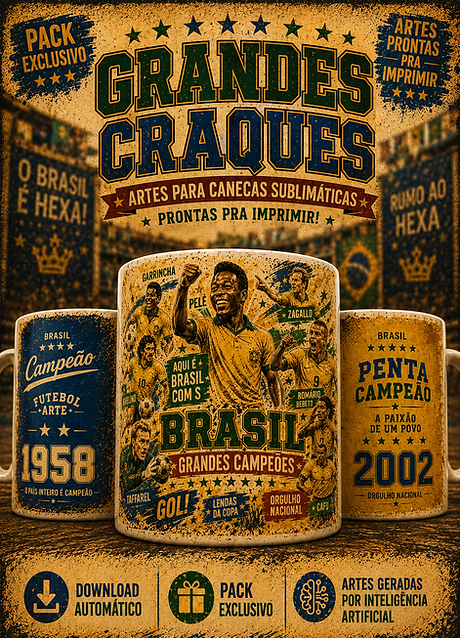 16 - Grandes craques da Copa Copa do Mundo - Sublimação - Imagem 1