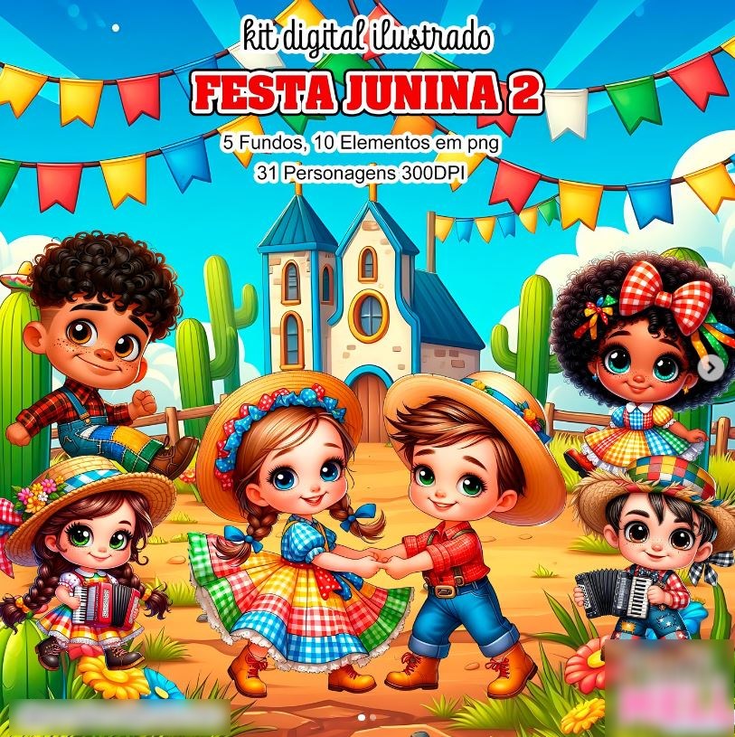 2 - Festa Junina 2 Festa Junina - Kit Digital - Imagem 1