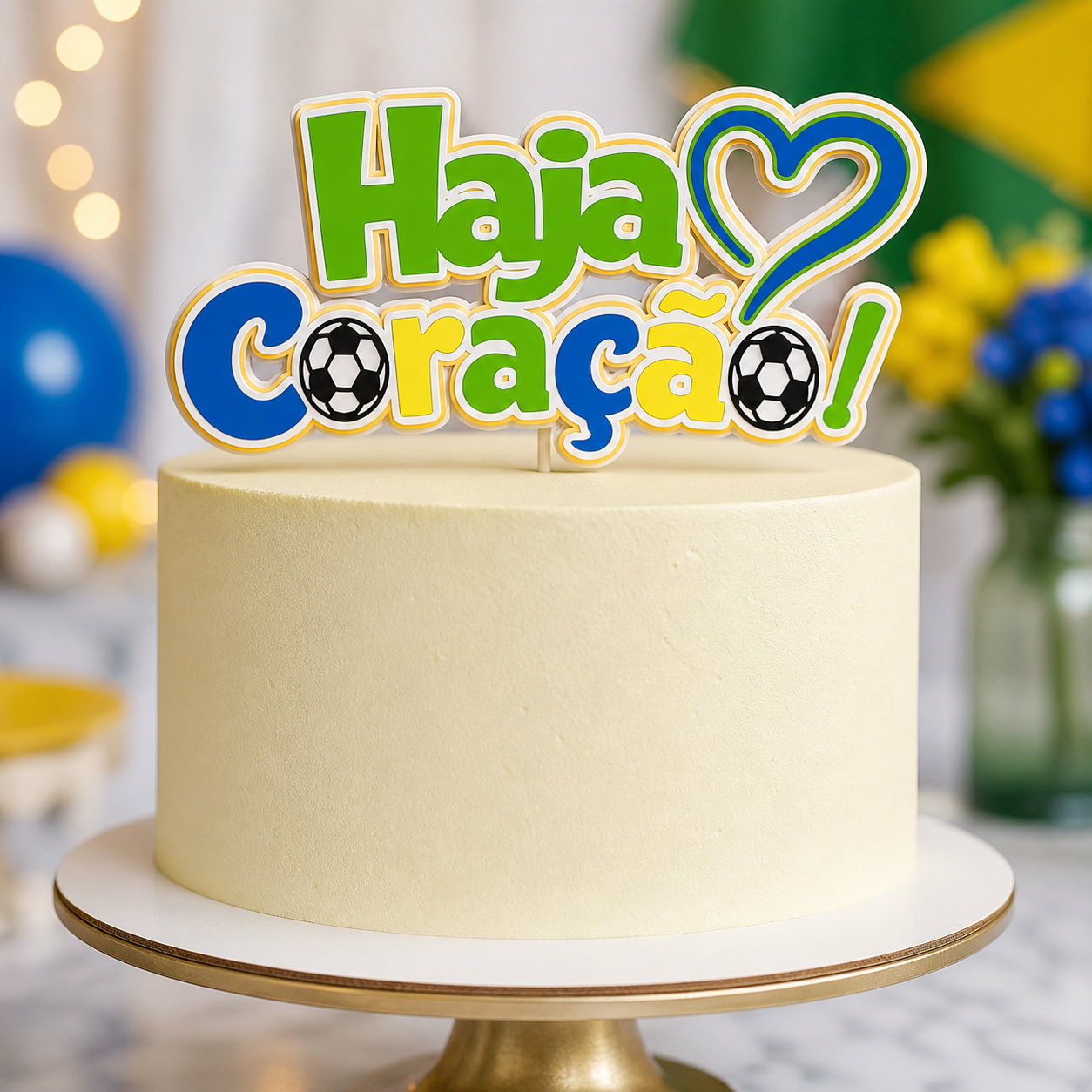 21 - HAJA CORAÇÃO Copa do Mundo - Topo de Bolo - Imagem 1