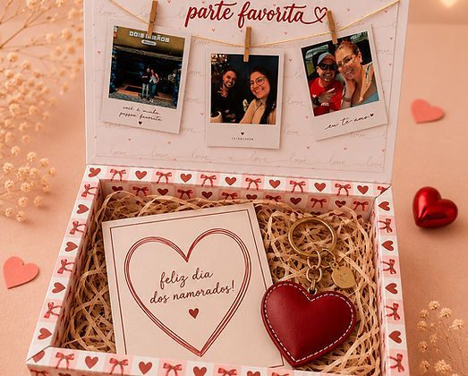 27 - CAIXA RETANGULAR DIA DOS NAMORADOS PDF Caixa com Polaroid - Dia dos Namorados - Imagem 1
