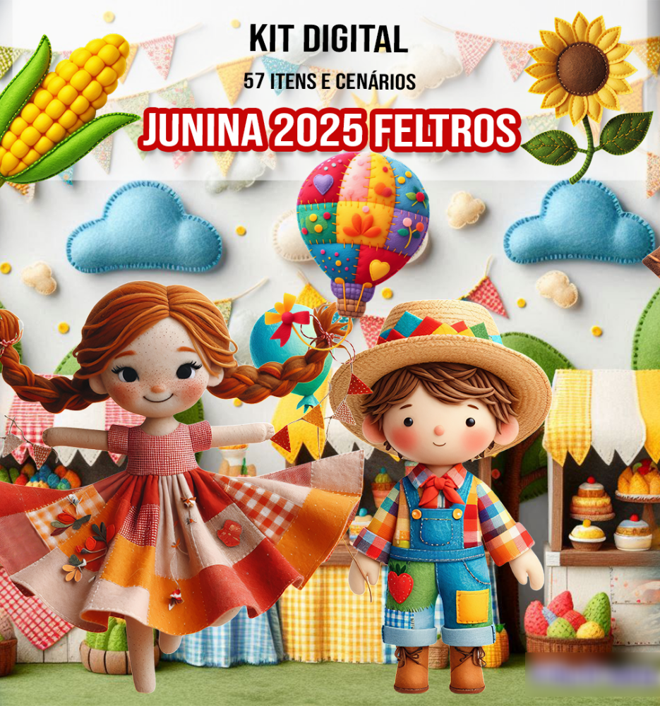 3 - Junina 2025 Feltros Festa Junina - Kit Digital - Imagem 1