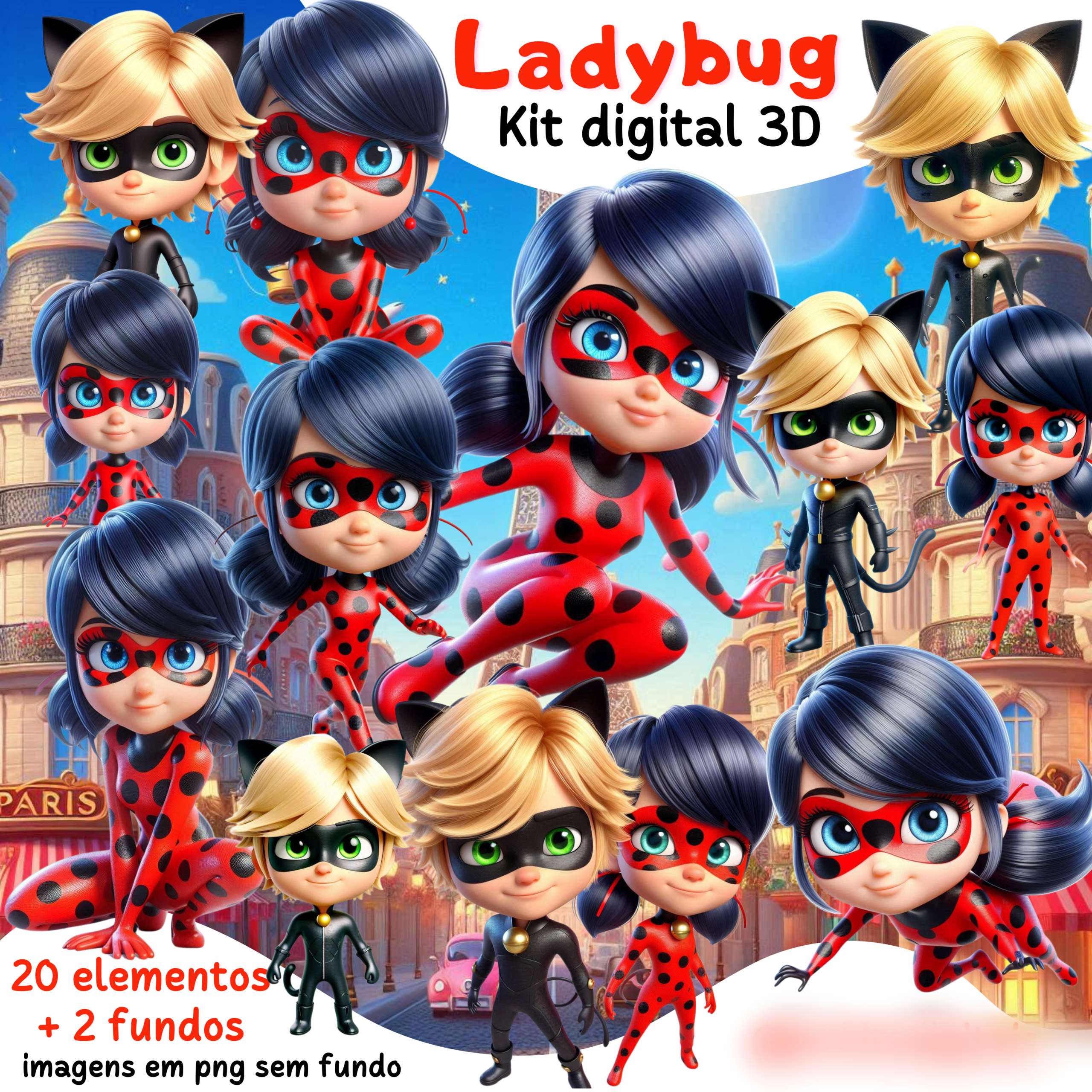 44 - Ladybug 3D Ladybug - Kit Digital - Imagem 1