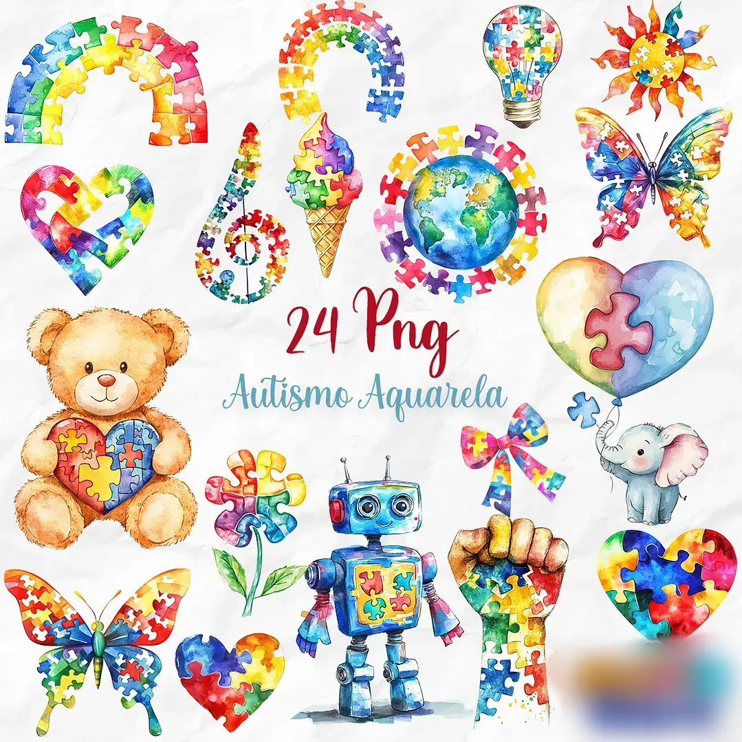 Autismo Aquarela Autismo - Kit Digital - Imagem 1