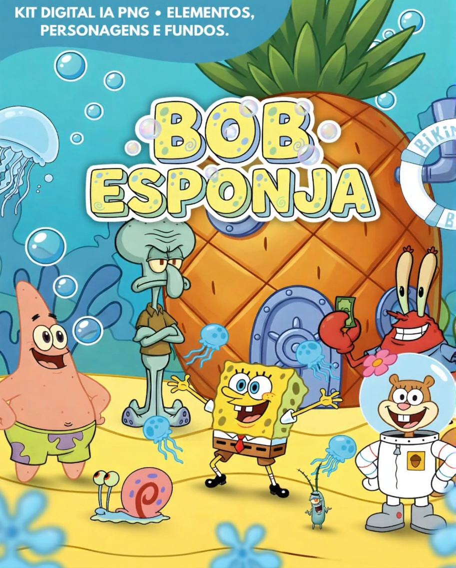 BOB ESPONJA TRADICIONAL Bob Esponja - Kit Digital - Imagem 1