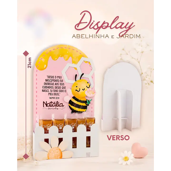 CENTRO DE MESA JARDIM E ABELHINHA (STUDIO E PDF Centro de Mesa Abelhinha - Arquivo de Corte - Imagem 1