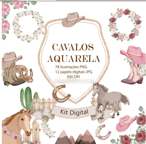 Cavalos Cavalos - Kit Digital - Imagem 1