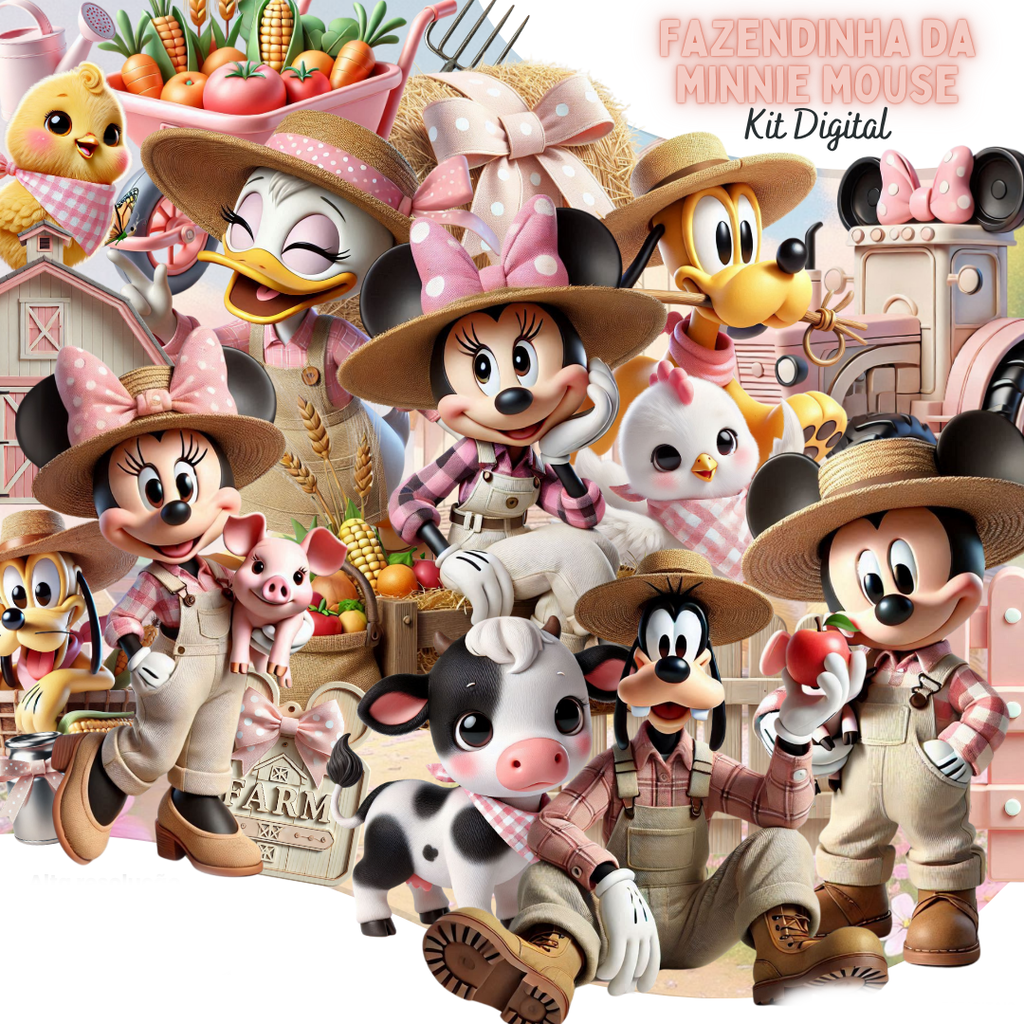 Fazendinha Rosa da Minnie Fazendinha Rosa da Minnie - Kit Digital - Imagem 1