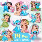 Lilo e Stitch Aquarela - Kit Digital