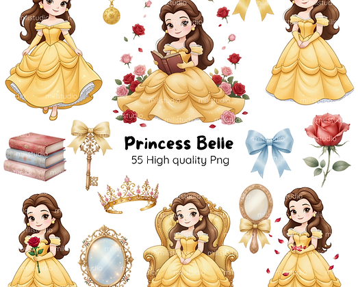 ML - Princess Belle Princesa Bela - Kit Digital - Imagem 1