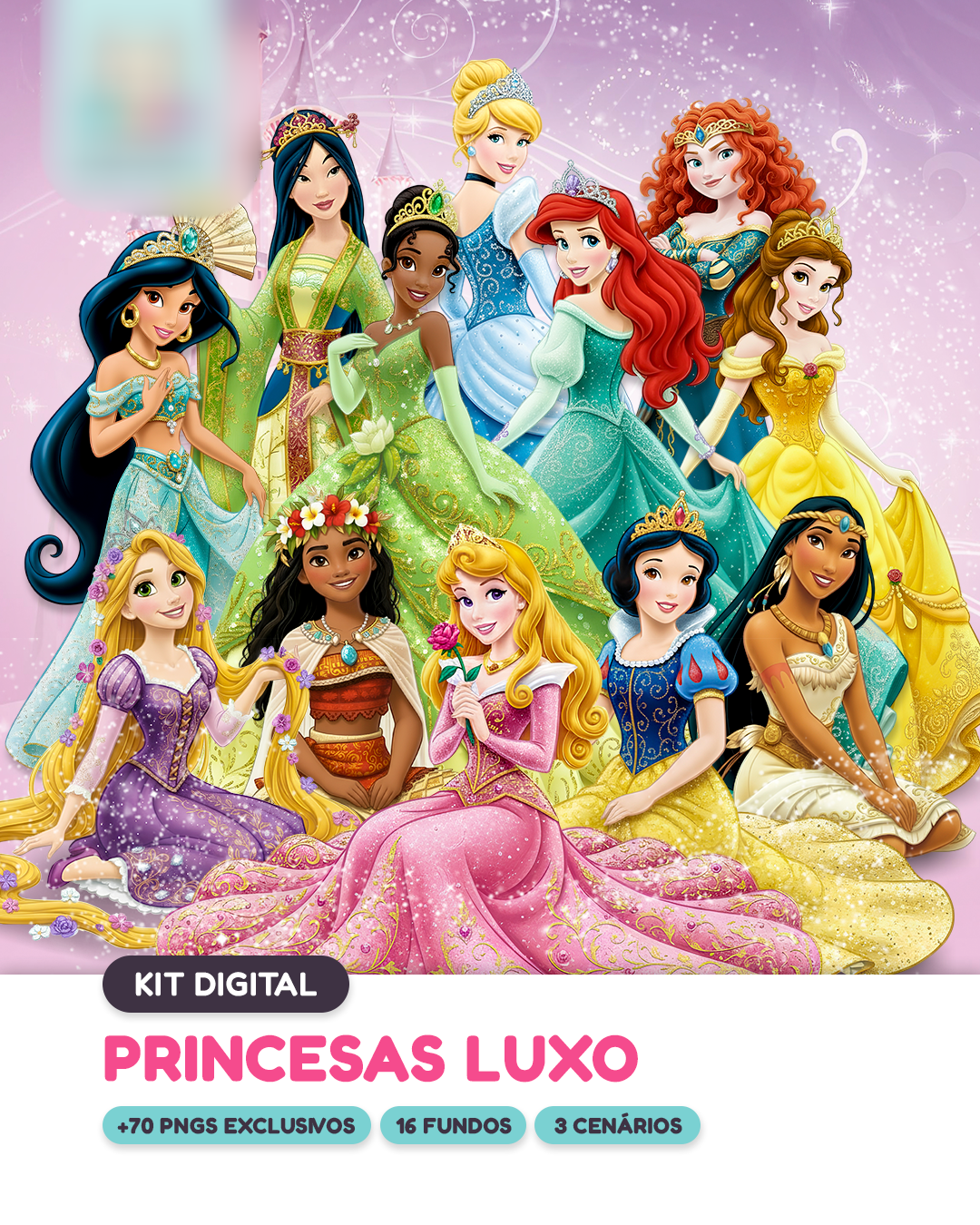 Princesas Luxo Princesas - Kit Digital - Imagem 1