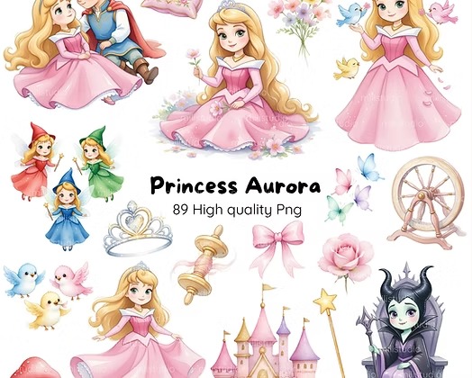 Princess Aurora Princesa Aurora - Kit Digital - Imagem 1