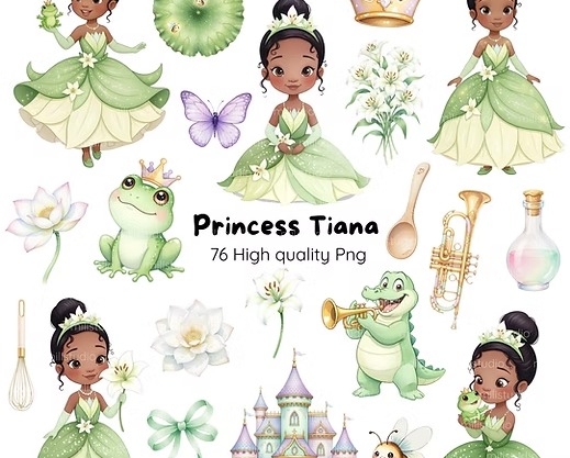 Princess Tiana Princesa Tiana - Kit Digital - Imagem 1