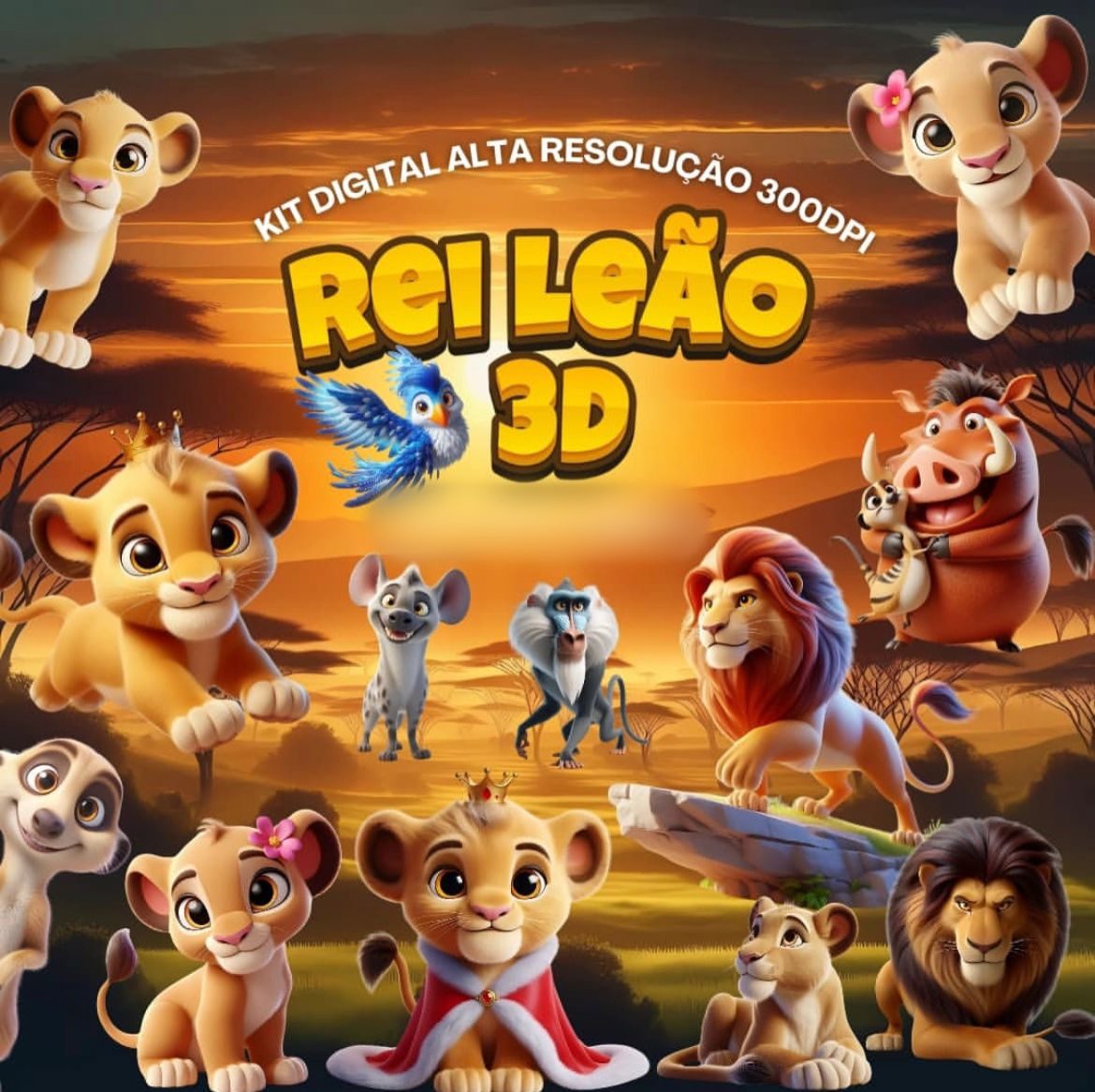 REI LEÃO 3D Rei Leão - Kit Digital - Imagem 1