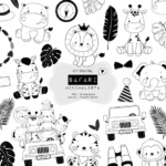 Safari Minimalista - Kit Digital
