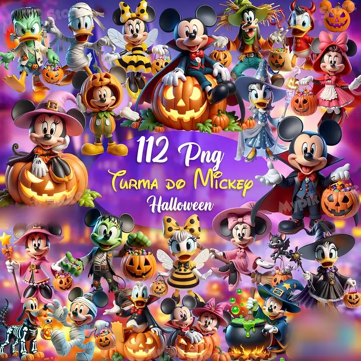 Turma do Mickey Halloween e Fundos Exclusivos Vol.2 Turma do Mickey Halloween - Kit Digital - Imagem 1