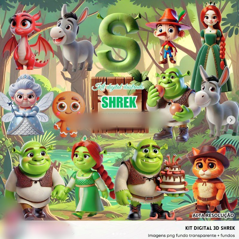 155 - SHREK Shrek - Kit Digital - Imagem 1
