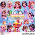 Fundo do Mar Rosa - Kit Digital