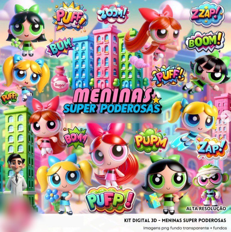 190 - MENINAS SUPER PODEROSAS Meninas Superpoderosas - Kit Digital - Imagem 1