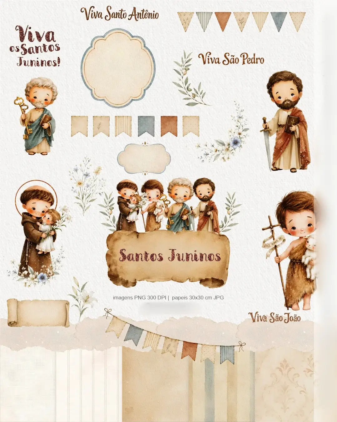 2 - Ilustrações Santos Juninos Santos Juninos - Kit Digital - Imagem 1