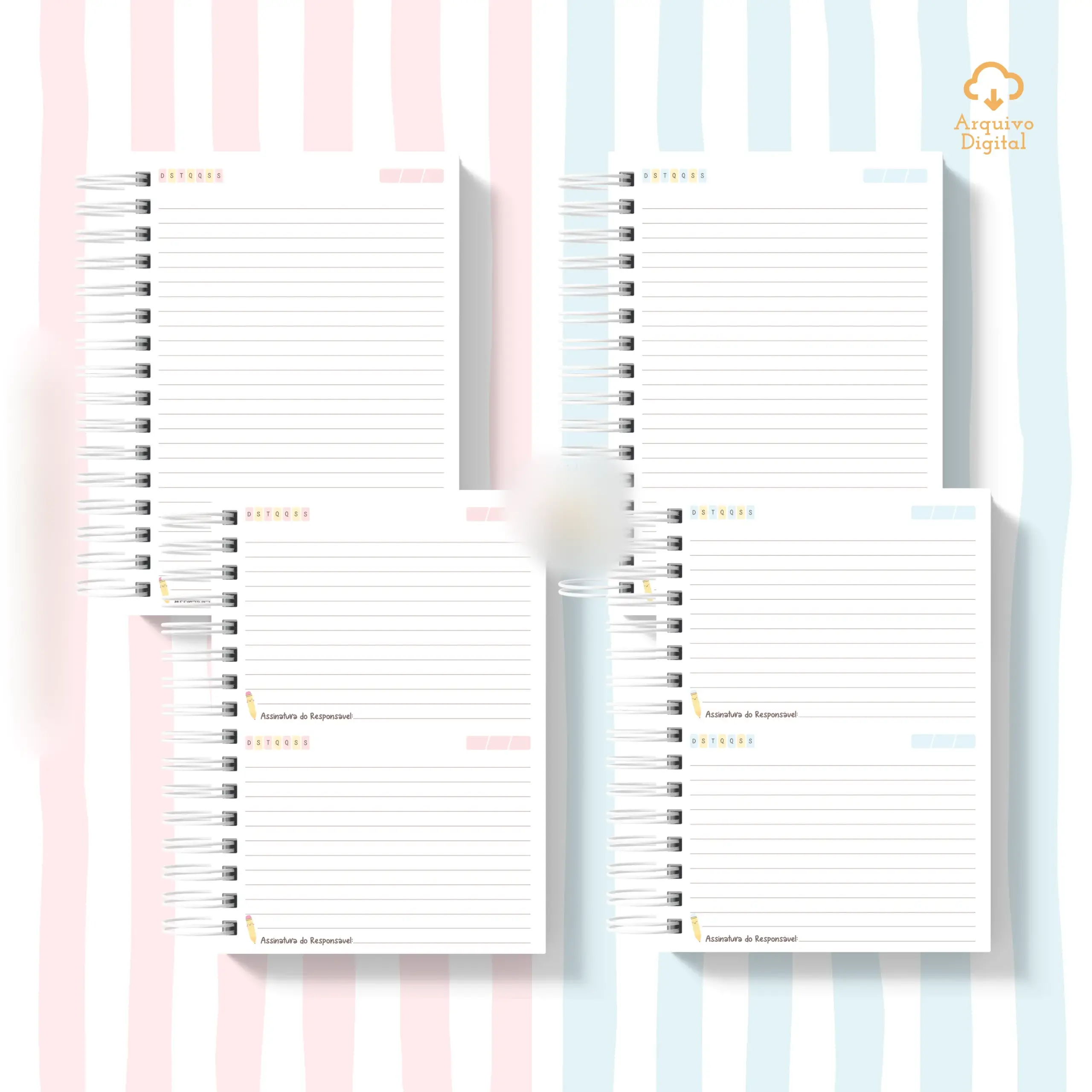 316 - Miolo de Agenda Escolar não datada A5 – 2 em 1 Miolo de Agenda Escolar Não Datada - Imagem 1