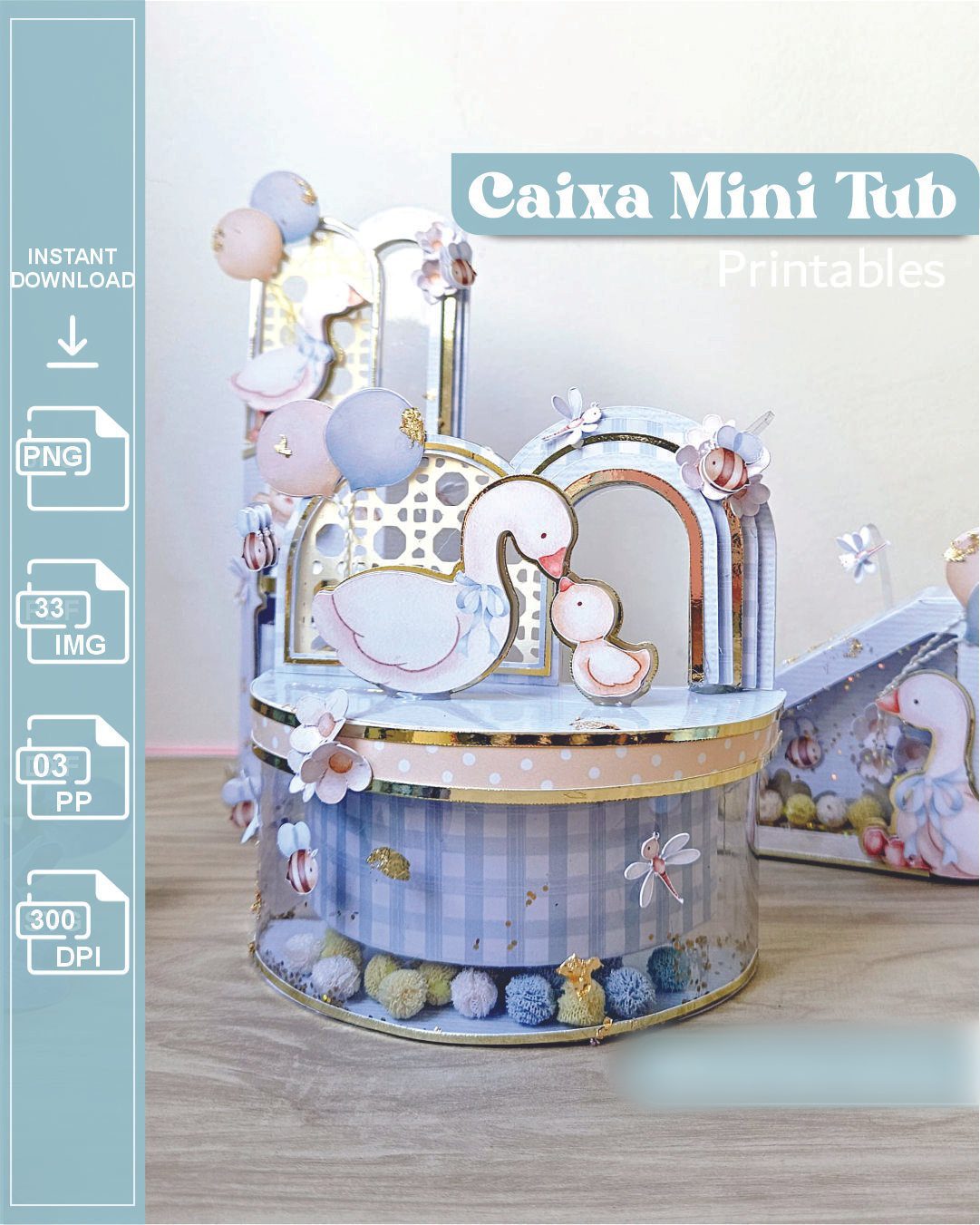 Caixa Mini Tub Caixa Mini Tub - Arquivo de Corte - Imagem 1